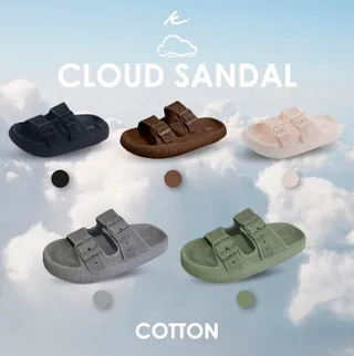 KIM&CO. ORIGINAL - COTTON CLOUD SANDAL(KS001W) รองเท้าแตะแฟชั่นผู้หญิง รองเท้าแตะเกาหลีมินิมอล พื้นนุ่มสบาย ไม่เมื่อย