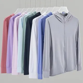 Halo BIMI เสื้อคลุมกันแดด สีดำ เสื้อคลุมกัน UV เสื้อคลุมผ้าลื่น ป้องกันผิวจาก UV เสื้อคลุมมีฮู้ด Sport ออกกำลังกาย กีฬา