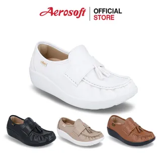 Aerosoft Arch support (หนุนอุ้งเท้า) รองเท้าพยาบาล คัชชูเพื่อสุขภาพ รองเท้าคัชชูสีดำ Healthy A1 รุ่น NW9091