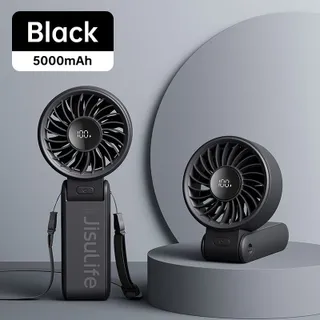 JisuLife LIFE 7 พัดลม พัดลมมือพกพา Portable Handheld Fan พัดลมjisulifeของแท้ Personal Fan 3600mAh 5 Speed Wind Personal Fan 150° Adjustable Travel Fan Foldable Hand Fan with Digital Display พัดลมแบบพกพา