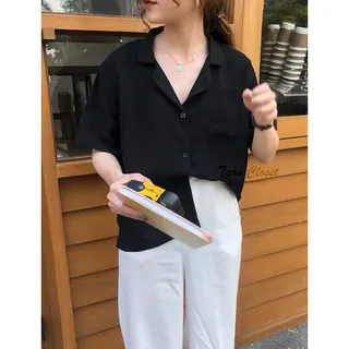 IT019 TARA Shirt Hawaii มีมากกว่า 25 สี เชิ้ตแขนสั้น คอปกฮาวาย กระดุมหน้า เนื้อผ้าไหมอิตาลีอย่างดี ใส่สบาย ไม่ร้อน