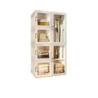 CENTRAL HOME ตู้เสื้อผ้าอเนกประสงค์พับได้ 6 ประตู ขนาด 69x50x136 ซม. สีขาว (CDS19485249)