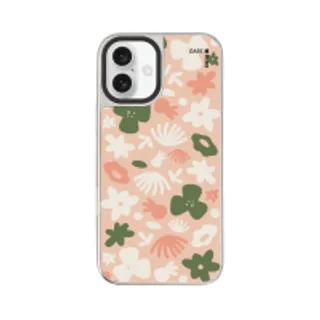 iPhone 16 Plus Mirror Case MagSafe Pink Flower Pattern (88528790960648852879740158)