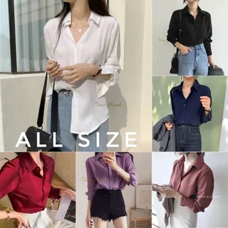 IT022 All Size 1 TARA Shirt เสื้อเชิ้ตคอปก แขนยาว มีมากกว่า 30 สี รุ่นยอดฮิต ทรงคลาสสิค ผ้าไหมอิตาลีอย่างดี ผ้าไม่หนามาก