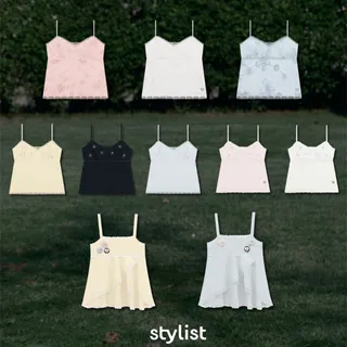 ( PRE2 30-45 วัน ) STYLIST x Brinkkty-Tank-Dewy/Tia-016/017 - เสื้อสายเดี่ยวเลเยอร์ตกแต่งลูกไม้ / ปักลูกปัด