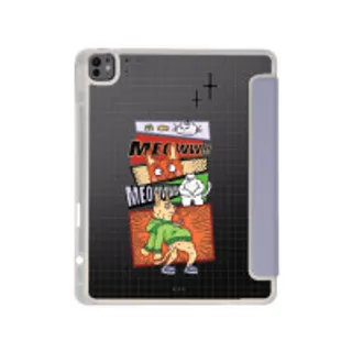 iPad Air6/7 13" 2025 (M2/M3) Clear Purple Comic Cat (88528799158918852879217209)