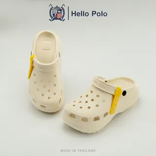 Hello Polo รองเท้า รองเท้าแตะมีรู ส้นตึก กันลื่น พื้นนิ่ม ลําลองระบายอากาศได้ดี ใส่แล้วสูง EVA นิ่มเหมือนเหยียบขี้HP8052