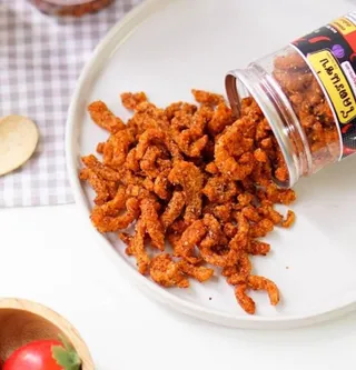 น้ำพริกหมูกระจกโคตรแซ่บ ไม่ใส่วัตถุกันเสีย กรอบนาน ไม่อมน้ำมัน น้ำพริกกากหมู กากหมูแน่นๆสูตรเด็ดไม่เหมือนใคร ขนาด 100g