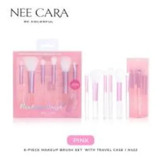 Nee Cara เซ็ตแปรงแต่งหน้า Makeup Bursh Set With Travel Case (6ชิ้น) (360313-731756010)