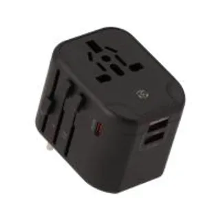หัวแปลงปลั๊กไฟ TECHPRO Multifunction Universal Travel Adapter 20W (TP-UA01) Black (8857882617626)