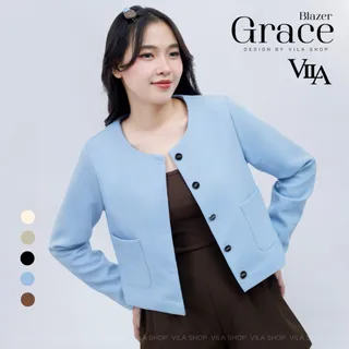 (Pre 14-20 วัน) VILA | Grace Blazer VL110 เสื้อเบลเซอร์ กระเป๋าหน้ามีซับทั้งตัว