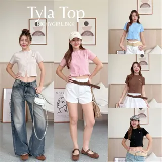 RICHYGIRL | Tyla Top เสื้อยืดแขนสั้น ผ้าหนานุ่มนิ่ม กระดุมสแนปทรงสวย (Size:S/M/L)