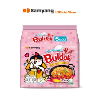[แพ็ก 5 ซอง] Samyang Buldak Spicy Ramen Carbonara | ซัมยัง บูลดัก สไปซี่ ราเมง คาโบนาร่า (130g.x5)