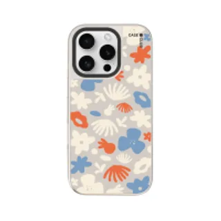 iPhone 16 Pro Mirror Case MagSafe Dark Blue Flower Pattern (88528792243378852879740752)
