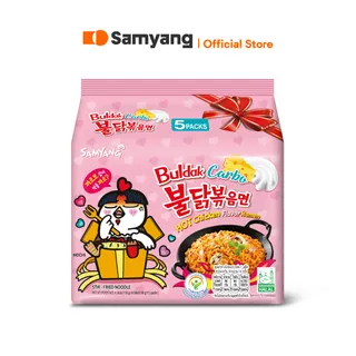 [แพ็ก 5] Samyang Buldak Hot Chicken Carbonara Ramen ซัมยัง ฮอตชิคเก้นคาโบนาร่า ราเมง (130g.x5)