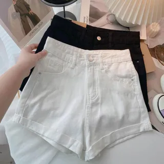 Vilaup - S-6XL Jean Shorts กางเกงยีนส์ ขาสั้น เอวสูง ไซส์พลัส ผู้หญิง