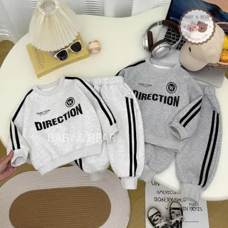 เสื้อผ้าเด็ก ชุดกันหนาวเสื้อ+กางเกง เสื้อแขนยาวกางเกงขายาว ชุดวอมลำลองเด็ก สไตล์เกาหลี Size80-120cm CXT38