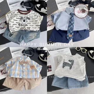 ใหม่ ชุดเซ็ตเด็กผู้ชาย เสื้อผ้าสำหรับเด็กผู้ชาย ชุดหล่อ 2025 Size80-120cm DXT25