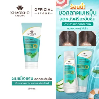 Khaokho Talaypu เขาค้อทะเลภู ครีมนวดผม สูตรว่านหางจระเข้และที ทรี ช่วยเติมความชุ่มชื่น (160 มล.)