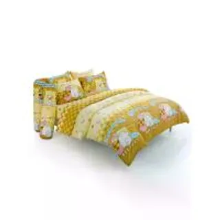 FOUNTAIN ชุดผ้าปูพร้อมผ้านวมเย็บติด 5 ฟุต 6 ชิ้น (ควีนไซส์) รุ่น FOUNTAIN พิมพ์ลาย FTC129 สีเหลือง (MKP2034608)