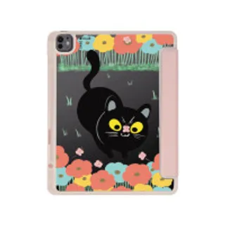 iPad Air6/7 13" 2025 (M2/M3) Clear Pink Flower Black Cat (88528798303788852879511642)