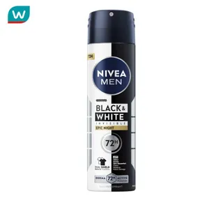 Nivea นีเวีย เมน สเปรย์ แบล็ค แอนด์ ไวท์ อินวิซิเบิ้ล อีพิค ไนท์ 150 มล.