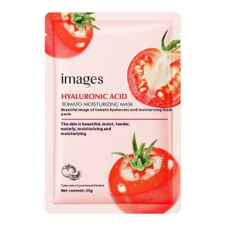 มาร์คหน้า หน้ากากมะเขือเทศ มาสก์หน้าเนื้อนุ่มและบางน้ำหนักเบาเพื่อเพิ่มความชุ่มชื้นและดูแลผิว IMAGES