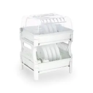 ที่คว่ำจาน 2 ชั้นแบบมีฝาครอบสีขาว#PN3838 (75310236)