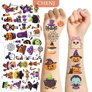 [COD] CHENJ 10แผ่นของขวัญของเล่นสำหรับเด็กสติกเกอร์รอยสักฟักทองฮาโลวีนปลอมชั่วคราวแขนมือร่างกาย waterdichte tatouages
