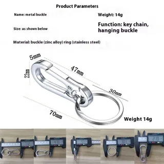 <จัดส่ง 24 ชั่วโมง> พวงกุญแจสไตล์เรียบง่ายทันสมัย VINTLOOK พร้อมคลิปอัลลอยด์สังกะสีและแหวนสแตนเลส  โซ่รถจักรยานยนต์กุญแจเหล็กโลหะผสมพวงกุญแจง่ายที่ใส่กุญแจไม่ซีด