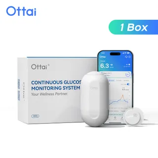 Ottai CGM Kit เครื่องวัดระดับน้ำตาลในเลือดแบบต่อเนื่อง 1 เซ็นเซอร์ + 1 เครื่องส่งสัญญาณ ไม่ต้องจิ้มนิ้ว Continuous Glucose Monitor Full Set
