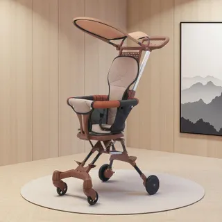 รถเข็นเด็กรุ่นล่าสุด แถมเบาะ+แถมร่มกันแดด+ เบาะใหญ่ แบบ4ล้อ สามารถล็อกล้อได้ พับเก็บได้ PUล้อใหญ่ น้ำหนักเบา รับน้ำหนักได้30kg. รุ่น：TC17