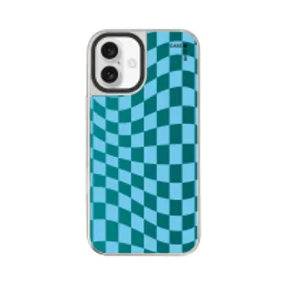 iPhone 16 Plus Mirror Case MagSafe Blue Gradient Grid (88528790960648852879795899)