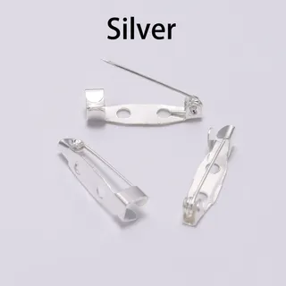 เข็มกลัดเงินสีทองจำนวน50ชิ้น/ล็อตเข็มกลัดฐานเปล่าการตั้งค่า Tudung สำหรับช่อดอกไม้งานแต่งงานแบบ DIY อุปกรณ์ทำเครื่องประดับแฟชั่น